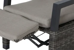 SIENA GARDEN Corido/Bellani Grau Gartenlounge, charcoal/anthrazit/grau, Alu/Gardino®-Geflecht, Lifttisch 140x85 cm, 4 Relaxsessel