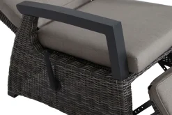 SIENA GARDEN Corido/Bellani Grau Gartenlounge, charcoal/anthrazit/grau, Alu/Gardino®-Geflecht, Lifttisch 140x85 cm, 4 Relaxsessel