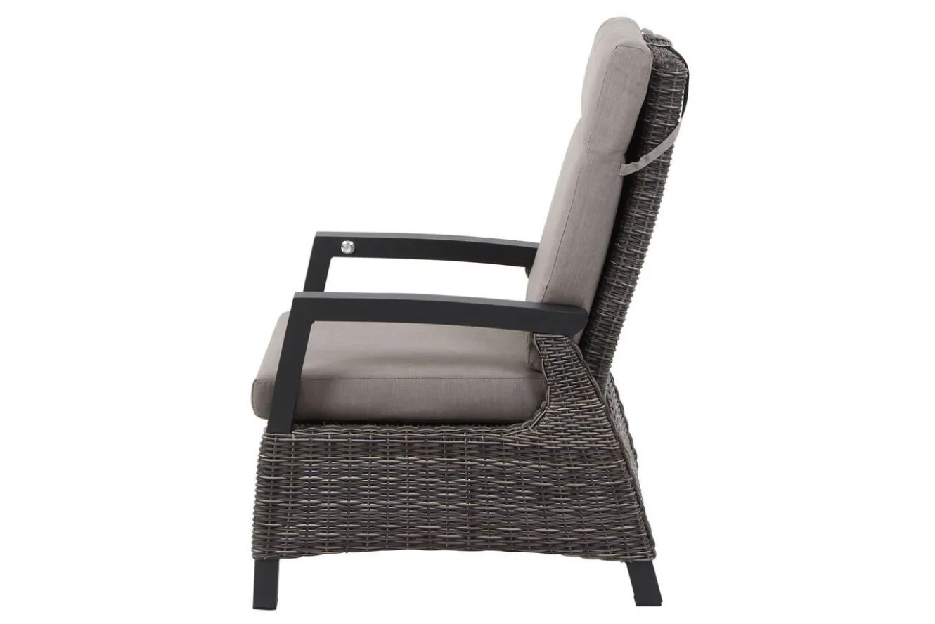 SIENA GARDEN Corido/Bellani Grau Gartenlounge, charcoal/anthrazit/grau, Alu/Gardino®-Geflecht, Lifttisch 160x90cm, 1x 3-Sitzer, 2x Loungesessel