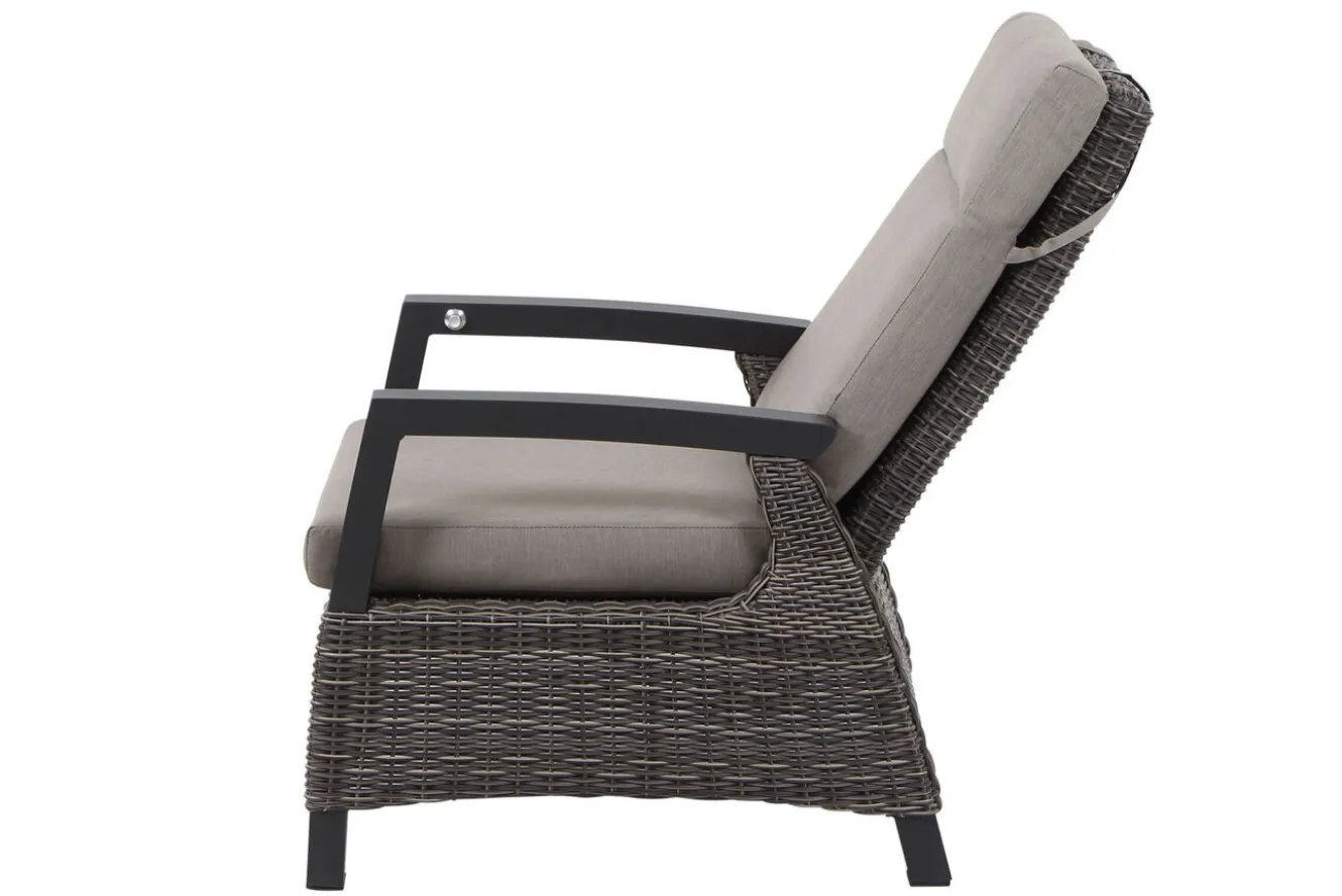 SIENA GARDEN Corido/Bellani Grau Gartenlounge, charcoal/anthrazit/grau, Alu/Gardino®-Geflecht, Lifttisch 160x90cm, 1x 3-Sitzer, 2x Loungesessel