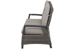 SIENA GARDEN Corido/Bellani Grau Gartenlounge, charcoal/anthrazit/grau, Alu/Gardino®-Geflecht, Lifttisch 160x90cm, 1x 3-Sitzer, 2x Loungesessel