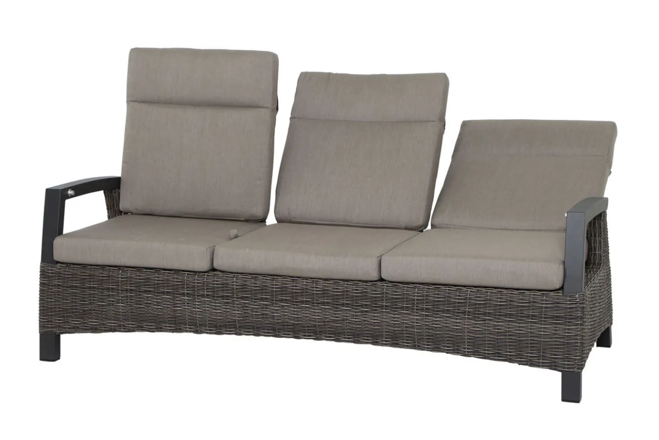 SIENA GARDEN Corido/Bellani Grau Gartenlounge, charcoal/anthrazit/grau, Alu/Gardino®-Geflecht, Lifttisch 160x90cm, 1x 3-Sitzer, 2x Loungesessel