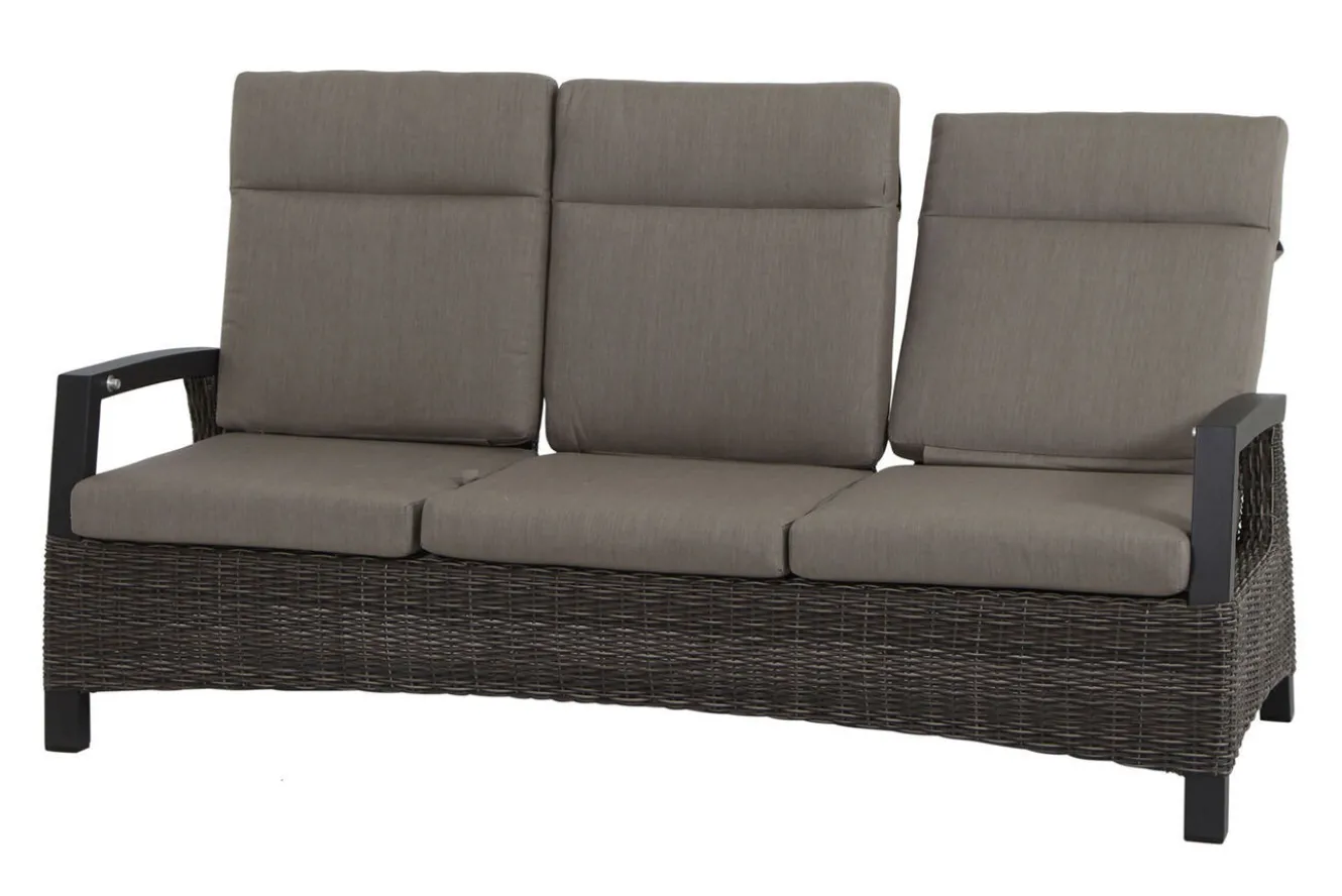 SIENA GARDEN Corido/Bellani Grau Gartenlounge, charcoal/anthrazit/grau, Alu/Gardino®-Geflecht, Lifttisch 160x90cm, 1x 3-Sitzer, 2x Loungesessel