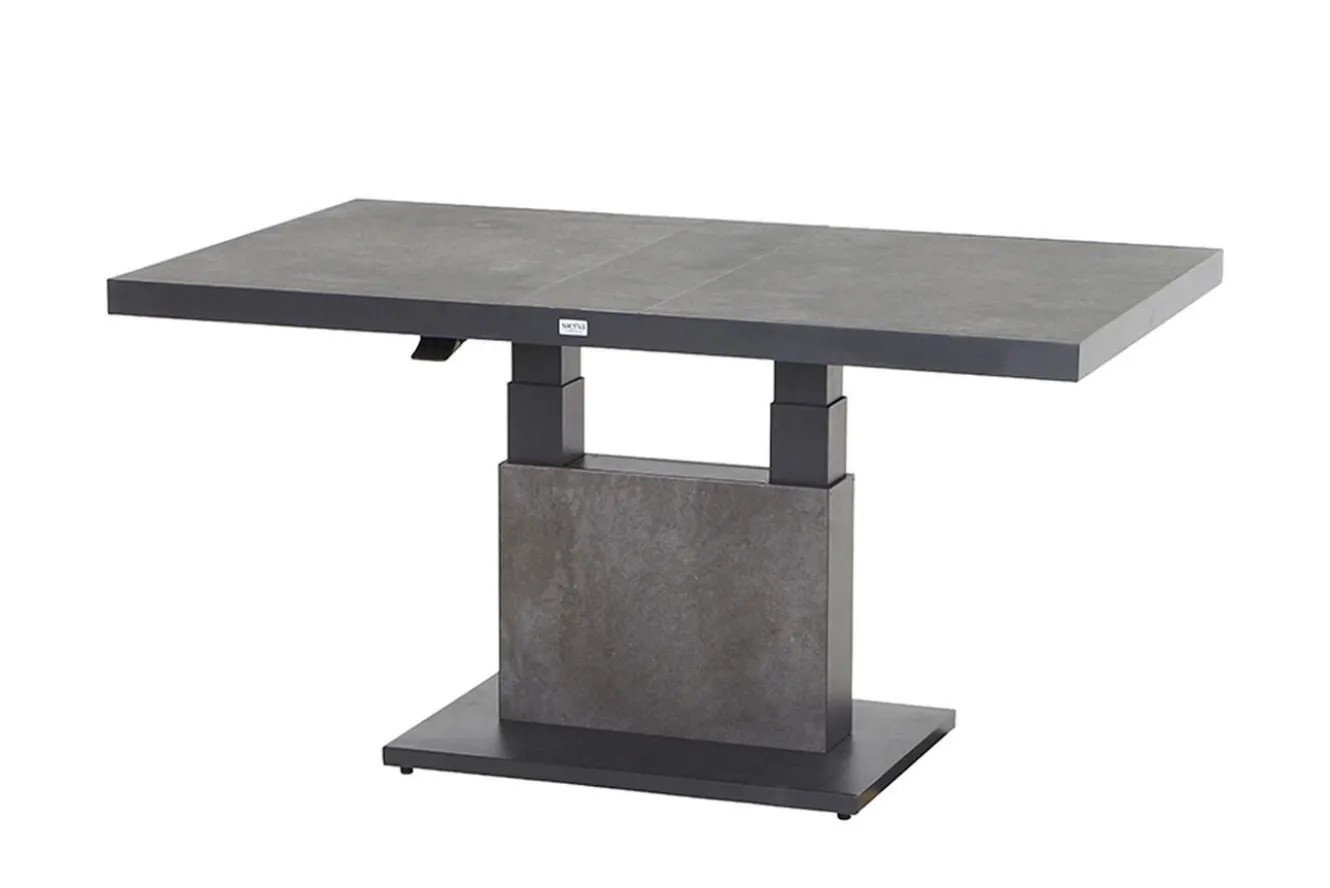 SIENA GARDEN Corido/Bellani Grau Gartenlounge, charcoal/anthrazit/grau, Alu/Gardino®-Geflecht, Lifttisch 160x90cm, 1x 3-Sitzer, 2x Loungesessel