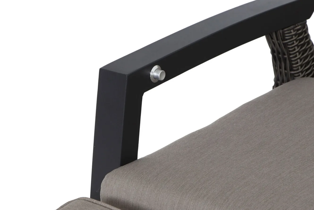 SIENA GARDEN Corido/Bellani Grau Gartenlounge, charcoal/anthrazit/grau, Alu/Gardino®-Geflecht, Lifttisch 160x90 cm, 6 Relaxsessel