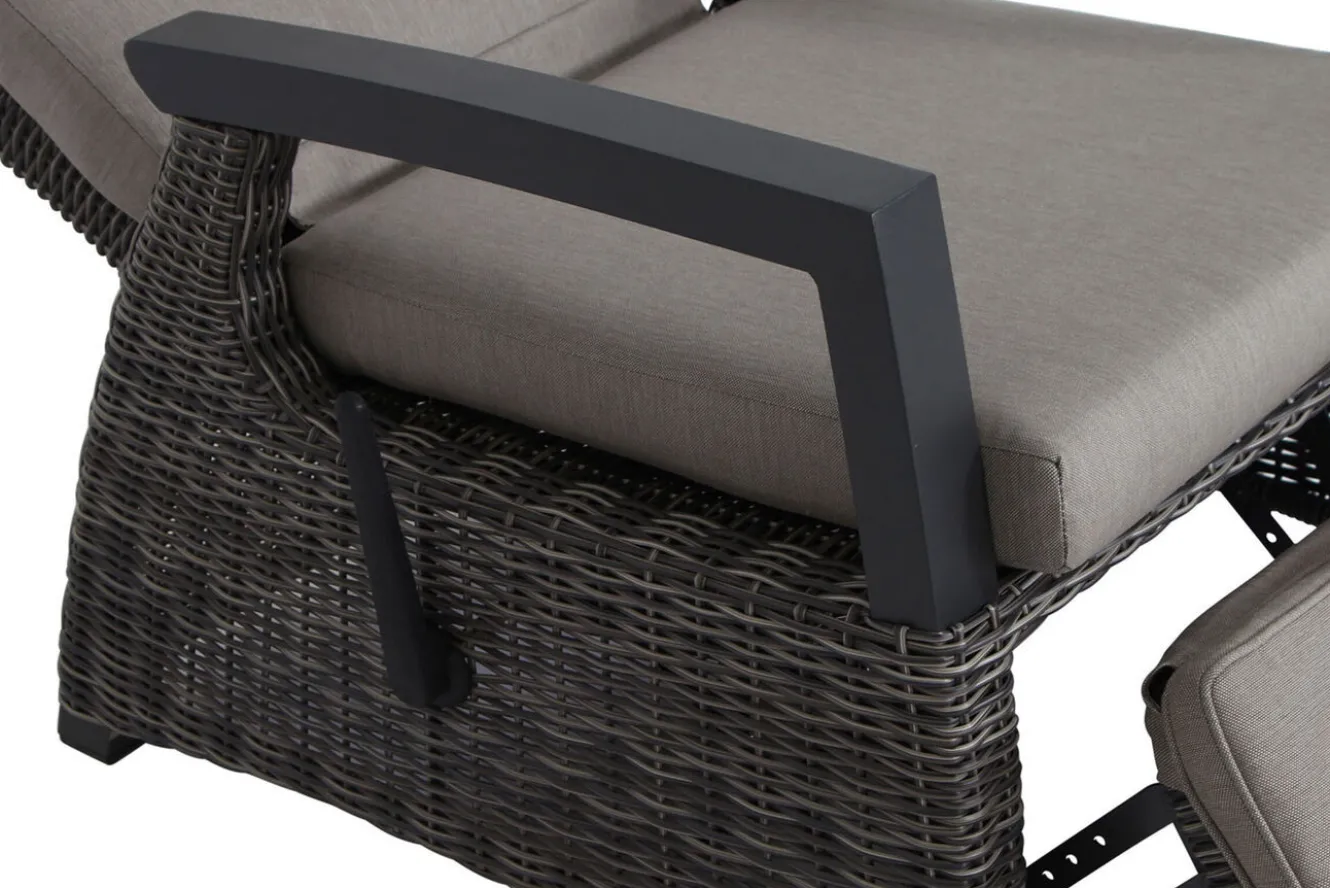 SIENA GARDEN Corido/Bellani Grau Gartenlounge, charcoal/anthrazit/grau, Alu/Gardino®-Geflecht, Lifttisch 160x90 cm, 6 Relaxsessel