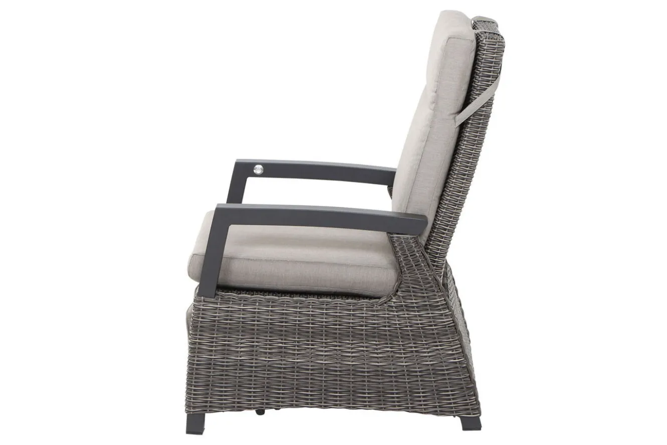 SIENA GARDEN Corido/Bellani Grau Gartenlounge, charcoal/anthrazit/grau, Alu/Gardino®-Geflecht, Lifttisch 160x90 cm, 6 Relaxsessel