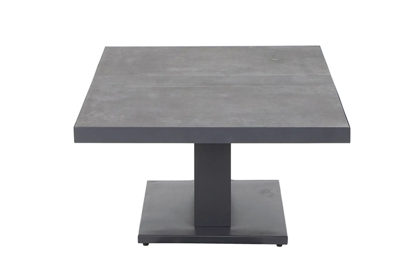 SIENA GARDEN Corido/Bellani Garten-Essgruppe, grau/anthrazit, Alu/Geflecht/Keramik, 160 x 90 x 50-72cm, inkl. 4 Diningsessel