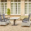 SIENA GARDEN Corido/Bellani Garten-Essgruppe, anthrazit/grau, Alu/Geflecht/Keramik, 140 x 85 x 50-72cm, inkl. 4 Diningsessel