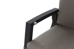 SIENA GARDEN Corido/Bellani Pinie Gartenlounge, charcoal/anthrazit/pinie-grau, Alu/Keramik/Gardino®-Geflecht, Lifttisch 140x85 cm, 4 Dining Move Sessel