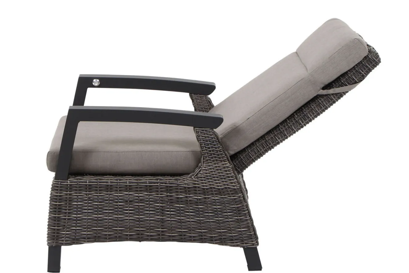 SIENA GARDEN Corido/Bellani Pinie Gartenlounge, charcoal/anthrazit/pinie-grau, Alu/Keramik/Gardino®-Geflecht, Lifttisch 140x85 cm, 4 Loungesessel