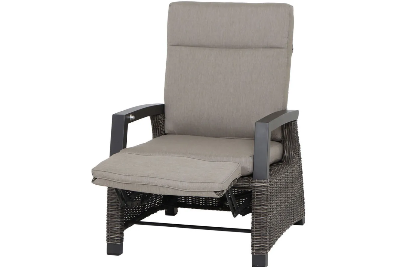 SIENA GARDEN Corido/Bellani Pinie Gartenlounge, charcoal/anthrazit/pinie-grau, Alu/Keramik/Gardino®-Geflecht, Lifttisch 140x85 cm, 4 Relaxsessel