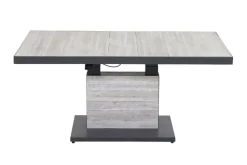 SIENA GARDEN Corido/Bellani Pinie Gartenlounge, charcoal/anthrazit/pinie-grau, Alu/Keramik/Gardino®-Geflecht, Lifttisch 140x85 cm, 4 Relaxsessel