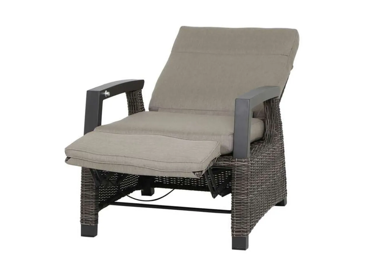 SIENA GARDEN Corido/Bellani Pinie Gartenlounge, charcoal/anthrazit/pinie-grau, Alu/Keramik/Gardino®-Geflecht, Lifttisch 140x85 cm, 4 Relaxsessel