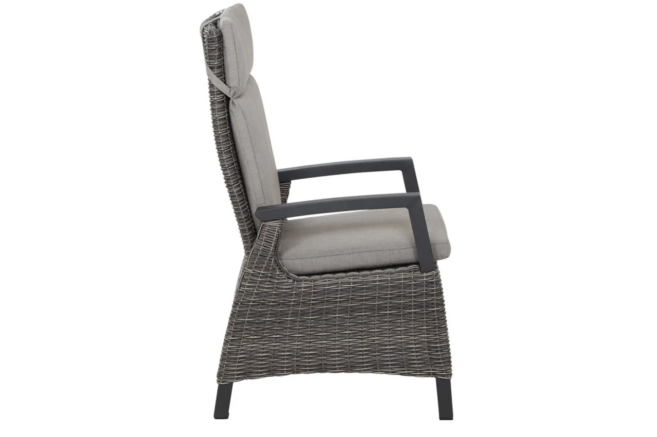 SIENA GARDEN Corido Dining Sessel, charcoal, Alu / Gardino®-Geflecht, 76 x 62 x 109 cm, verstellbar