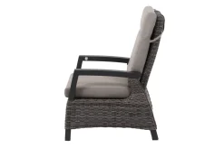 SIENA GARDEN Corido Garten-Essgruppe, charcoal, Alu / Gardino®-Geflecht, 4 Loungesessel, stufenloser Lifttisch 130x75x47-71cm