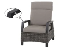 SIENA GARDEN Corido Garten-Essgruppe, charcoal, Alu / Gardino®-Geflecht, 4 Loungesessel, stufenloser Lifttisch 130x75x47-71cm