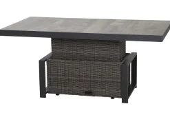 SIENA GARDEN Corido Garten-Essgruppe, charcoal, Alu / Gardino®-Geflecht, 6 Relaxsessel, stufenloser Lifttisch 160x90x47-71cm