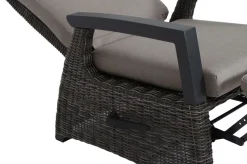 SIENA GARDEN Corido Garten-Essgruppe, charcoal, Alu / Gardino®-Geflecht, 6 Relaxsessel, stufenloser Lifttisch 160x90x47-71cm