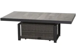 SIENA GARDEN Corido Garten-Essgruppe, charcoal, Alu / Gardino®-Geflecht, 6 Loungesessel, stufenloser Lifttisch 160x90x47-71cm