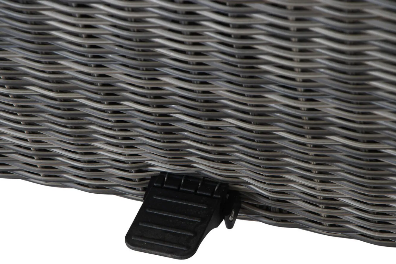 SIENA GARDEN Corido Garten-Essgruppe, charcoal, Alu / Gardino®-Geflecht, 6 Loungesessel, stufenloser Lifttisch 160x90x47-71cm