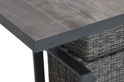 SIENA GARDEN Corido Garten-Essgruppe, charcoal, Alu / Gardino®-Geflecht, 4 Diningsessel, stufenloser Lifttisch 130x 75 x 47-71 cm
