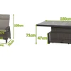 SIENA GARDEN Corido Garten-Essgruppe, charcoal, Alu / Gardino®-Geflecht, 6 Diningsessel, stufenloser Lifttisch 160 x 90 x 47-71 cm