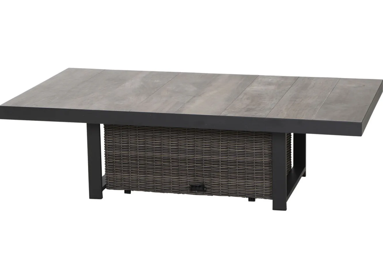 SIENA GARDEN Corido Garten-Essgruppe, charcoal, Alu / Gardino®-Geflecht, 6 Diningsessel, stufenloser Lifttisch 160 x 90 x 47-71 cm