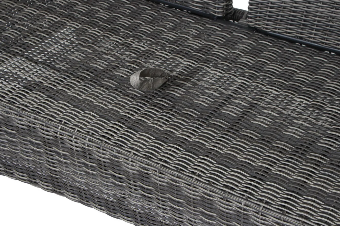 SIENA GARDEN Corido Gartenlounge, charcoal, Alu/Gardino®-Geflecht, 2 Relaxsessel + 3er Sofa, stufenloser Lifttisch 160x90x47-71cm