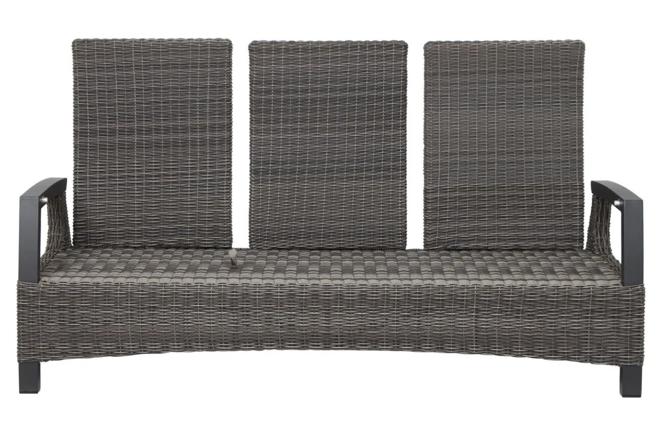 SIENA GARDEN Corido Gartenlounge, charcoal, Alu/Gardino®-Geflecht, 2 Relaxsessel + 3er Sofa, stufenloser Lifttisch 160x90x47-71cm