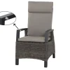 SIENA GARDEN Corido Gartenlounge, charcoal, Alu/Gardino®-Geflecht, 2 Diningsessel + 3er Sofa, stufenloser Lifttisch 160x90x47-71cm