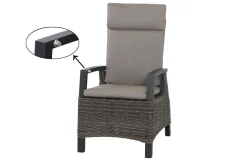 SIENA GARDEN Corido Gartenlounge, charcoal, Alu/Gardino®-Geflecht, 2 Diningsessel + 3er Sofa, stufenloser Lifttisch 160x90x47-71cm