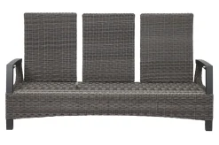 SIENA GARDEN Corido Gartenlounge, charcoal, Alu/Gardino®-Geflecht, 2 Diningsessel + 3er Sofa, stufenloser Lifttisch 160x90x47-71cm