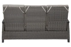 SIENA GARDEN Corido Gartenlounge, charcoal, Alu/Gardino®-Geflecht, 2 Diningsessel + 3er Sofa, stufenloser Lifttisch 160x90x47-71cm