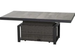 SIENA GARDEN Corido Gartenlounge, charcoal, Alu/Gardino®-Geflecht, 2 Loungesessel + 3er Sofa, stufenloser Lifttisch 160x90x47-71cm