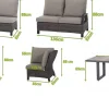 SIENA GARDEN Corido Gartenlounge, charcoal, Alu/Gardino®-Geflecht, 6 Personen, Loungetisch 140x85cm