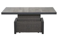 SIENA GARDEN Corido Lifttisch, charcoal, Alu/Gardino®-Geflecht, 160 x 90 cm, höhenverstellbar