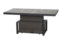 SIENA GARDEN Corido Lifttisch, charcoal, Alu/Gardino®-Geflecht, 160 x 90 cm, höhenverstellbar