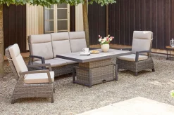 SIENA GARDEN Corido Lifttisch, charcoal, Alu/Gardino®-Geflecht, 160 x 90 cm, höhenverstellbar