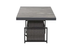 SIENA GARDEN Corido Lifttisch, charcoal, Alu/Gardino®-Geflecht, 160 x 90 cm, höhenverstellbar
