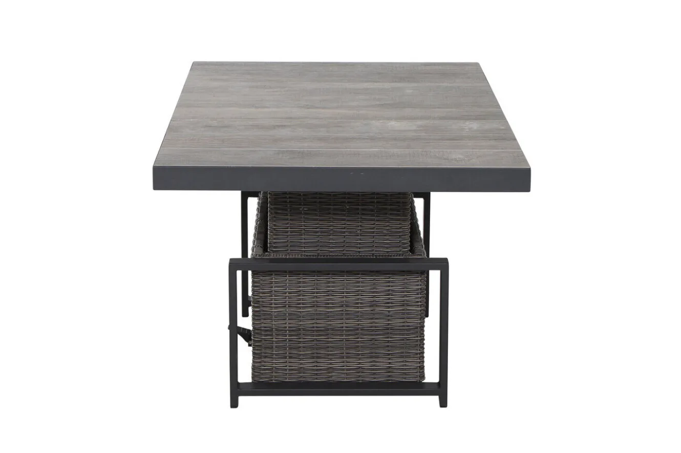 SIENA GARDEN Corido Lifttisch, charcoal, Alu/Gardino®-Geflecht, 160 x 90 cm, höhenverstellbar