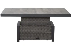 SIENA GARDEN Corido Lifttisch, charcoal, Alu/Gardino®-Geflecht, 160 x 90 cm, höhenverstellbar