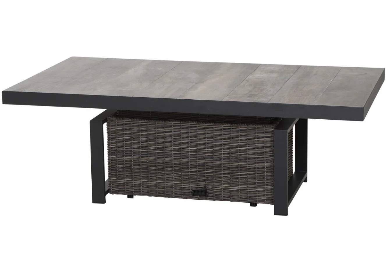 SIENA GARDEN Corido Lifttisch, charcoal, Alu/Gardino®-Geflecht, 160 x 90 cm, höhenverstellbar