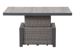SIENA GARDEN Corido Lifttisch, charcoal, Alu/Gardino®-Geflecht, 130 x 75 cm, höhenverstellbar