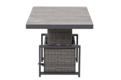 SIENA GARDEN Corido Lifttisch, charcoal, Alu/Gardino®-Geflecht, 130 x 75 cm, höhenverstellbar