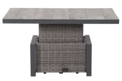 SIENA GARDEN Corido Lifttisch, charcoal, Alu/Gardino®-Geflecht, 130 x 75 cm, höhenverstellbar