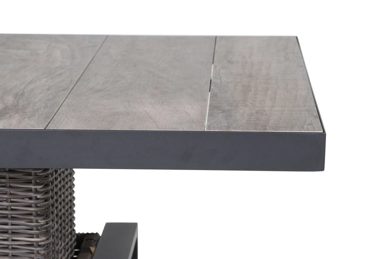SIENA GARDEN Corido Lifttisch, charcoal, Alu/Gardino®-Geflecht, 130 x 75 cm, höhenverstellbar