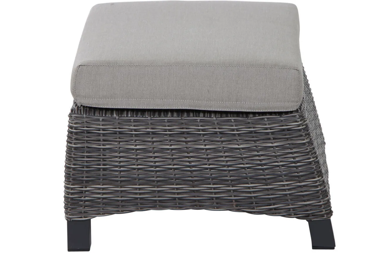 SIENA GARDEN Corido Loungehocker, charcoal, Alu / Gardino®-Geflecht, 60x57x42 cm