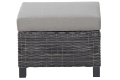 SIENA GARDEN Corido Loungehocker, charcoal, Alu / Gardino®-Geflecht, 60x57x42 cm