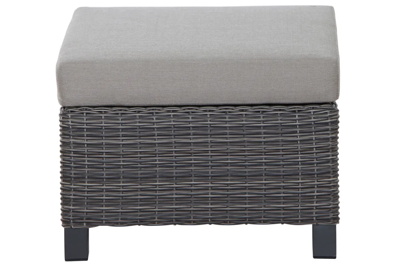 SIENA GARDEN Corido Loungehocker, charcoal, Alu / Gardino®-Geflecht, 60x57x42 cm
